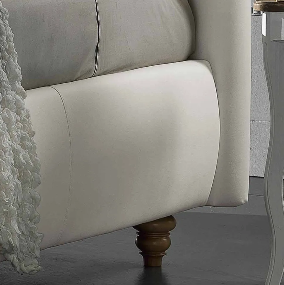 Letto matrimoniale imbottito in ecopelle con box 160x190/200 cm Agly