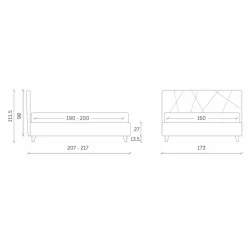 Letto Matrimoniale Imbottito con Contenitore Tessuto Made in Italy – Ciottolino