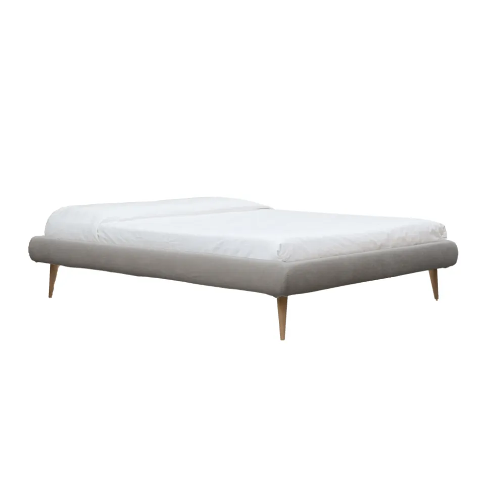 Letto Matrimoniale Imbottito con Materasso e 2 Comodini Made in Italy - Rolly