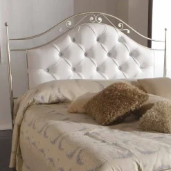 Letto matrimoniale imbottito realizzato a mano in ferro pieno Gracie