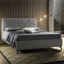 Letto Matrimoniale Imbottito con Box Contenitore Made in Italy - Girasole