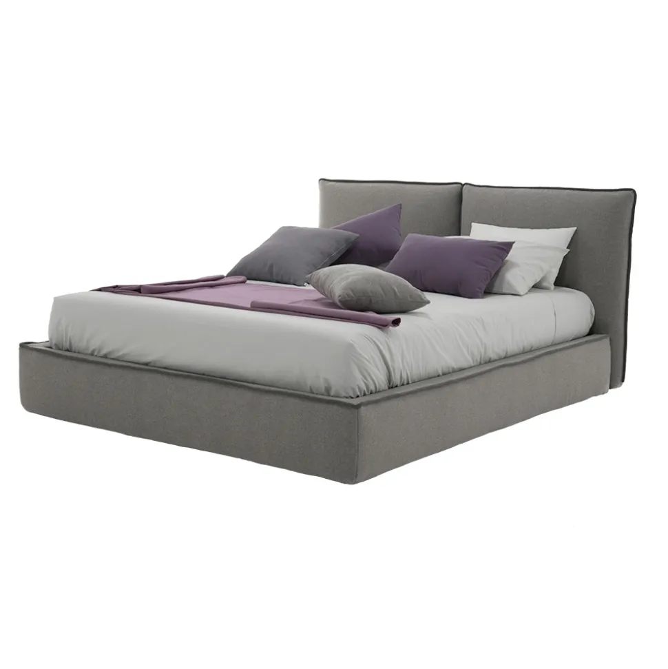 Letto Matrimoniale Imbottito con Cassettone in Ecopelle o Tessuto – Notre Dame