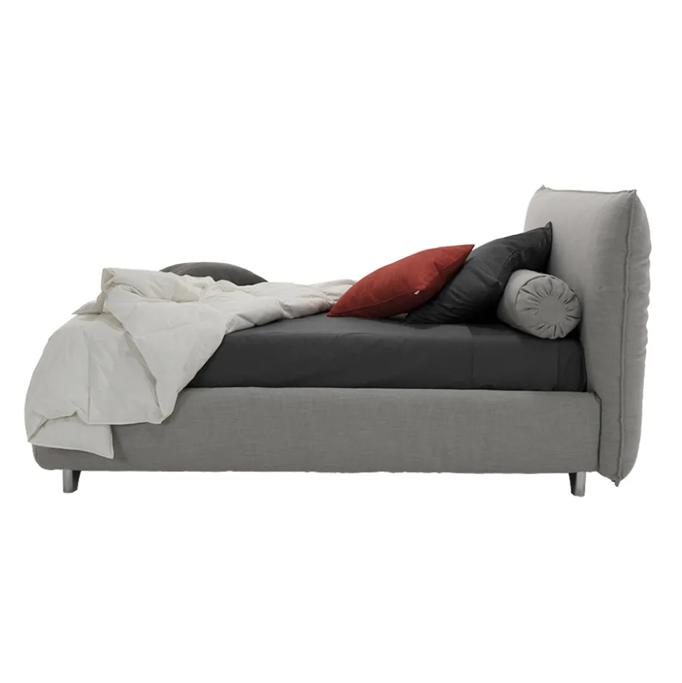 Letto Matrimoniale Imbottito con Box, Tessuto o Ecopelle Made in Italy – Lardino