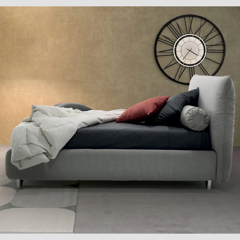 Letto Matrimoniale Imbottito con Box, Tessuto o Ecopelle Made in Italy – Lardino