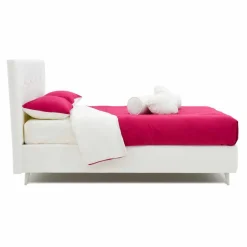 Letto Matrimoniale Imbottito in Similpelle con Swarovski Made in Italy - Perzio