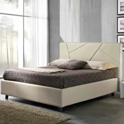 Letto matrimoniale in ecopelle con box alzante 160x190/200 cm Mia