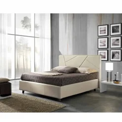 Letto matrimoniale in ecopelle con box alzante 160x190/200 cm Mia