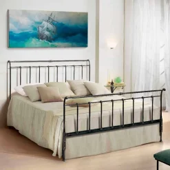 Letto matrimoniale in ferro battuto pieno realizzato a mano Kate