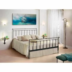 Letto matrimoniale in ferro battuto pieno realizzato a mano Kate