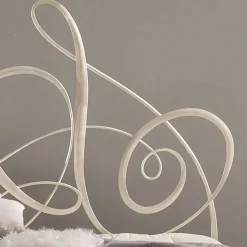 Letto matrimoniale in ferro battuto con decoro chiave di violino Atena