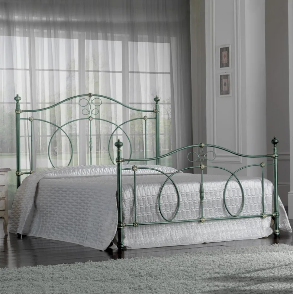Letto Matrimoniale in Ferro Verde o Nero Realizzato in Italia - Poldo