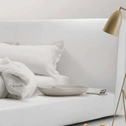 Letto matrimoniale in pelle imbottito Long Island made Italy