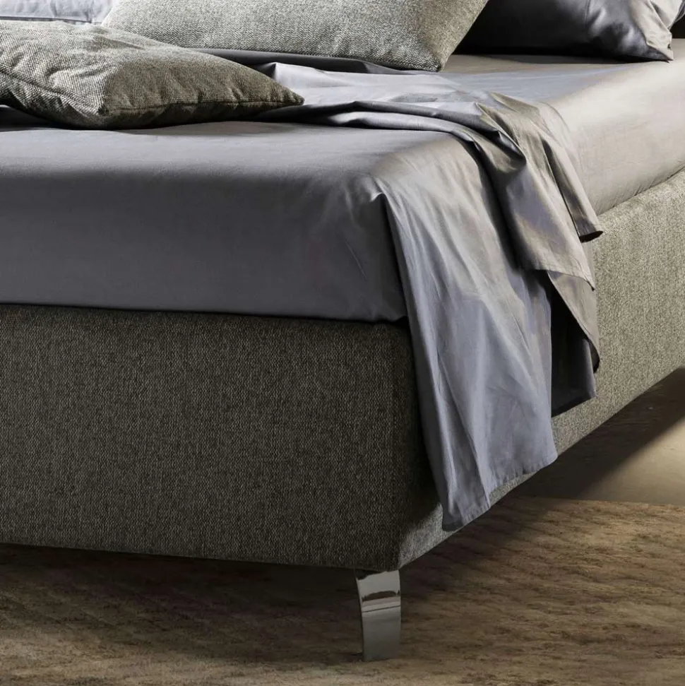 Letto Matrimoniale in Tessuto o Velluto con Contenitore Made in Italy - Ernesto