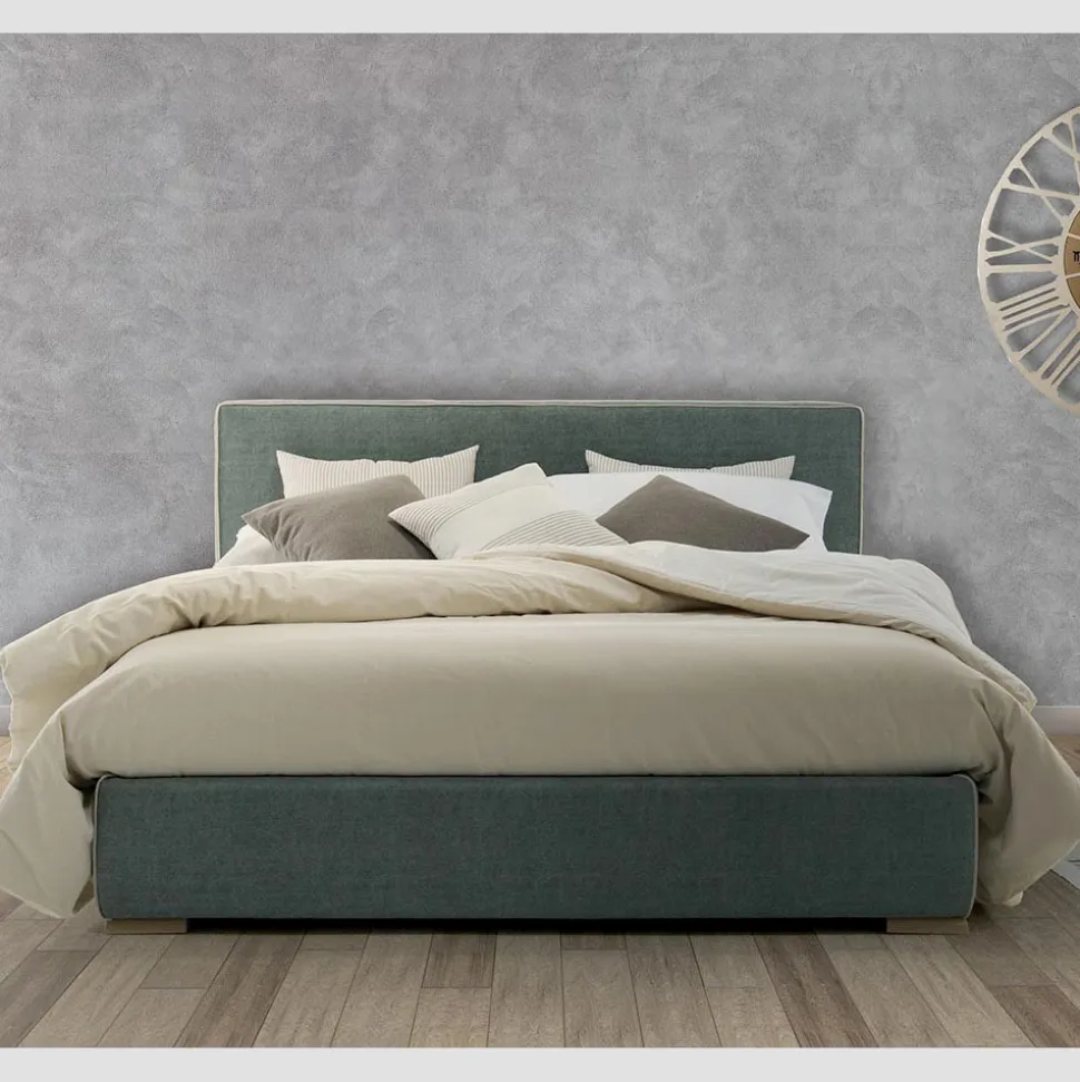 Letto Matrimoniale in Tessuto o Ecopelle con Contenitore Made in Italy – Etoile