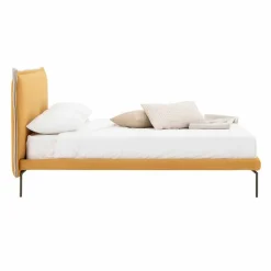 Letto Matrimoniale in Tessuto con Piedini in Metallo Made in Italy - Glorio