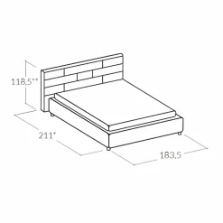 Letto matrimoniale moderno con box contenitore 160x190/200 cm Gin