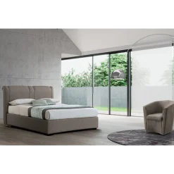 Letto Matrimoniale Moderno con Box in Pelle Ignifuga - Ania