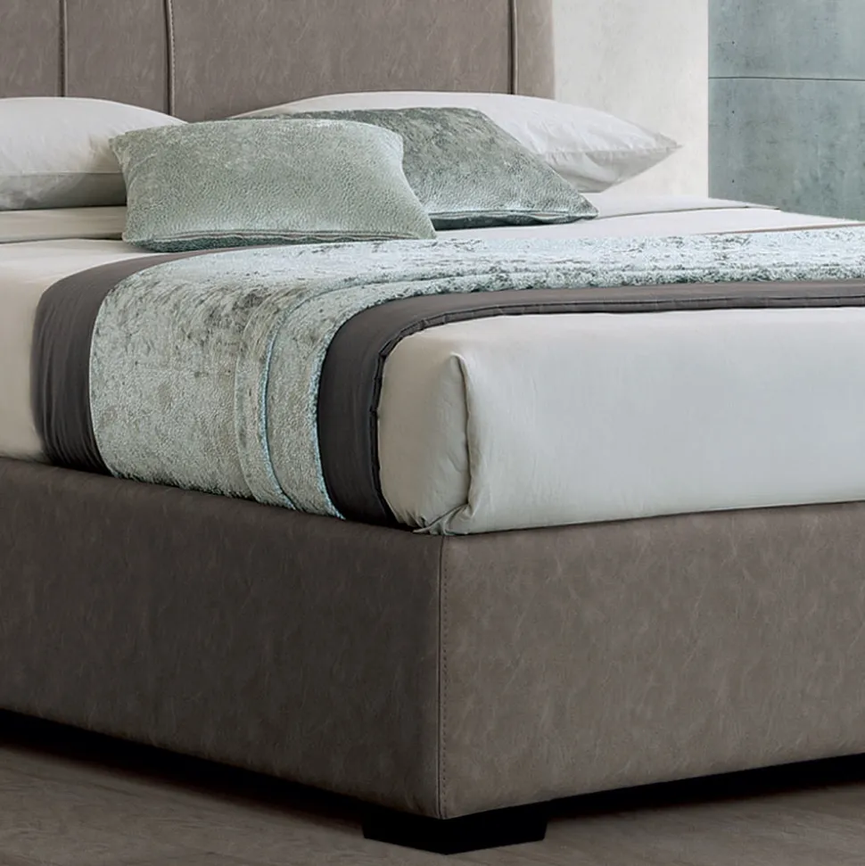 Letto Matrimoniale Moderno con Box in Pelle Ignifuga - Ania