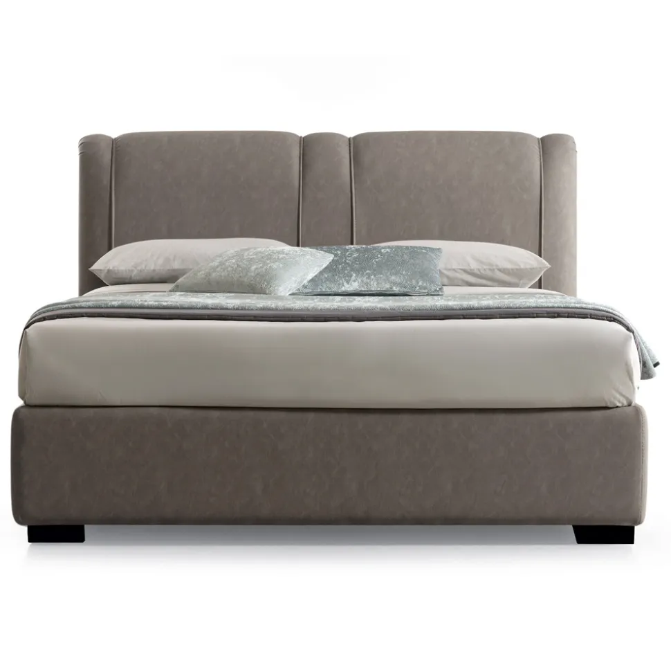 Letto Matrimoniale Moderno con Box in Pelle Ignifuga - Ania