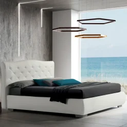 Letto Matrimoniale Moderno con Box e Testata Trapuntata - Londra