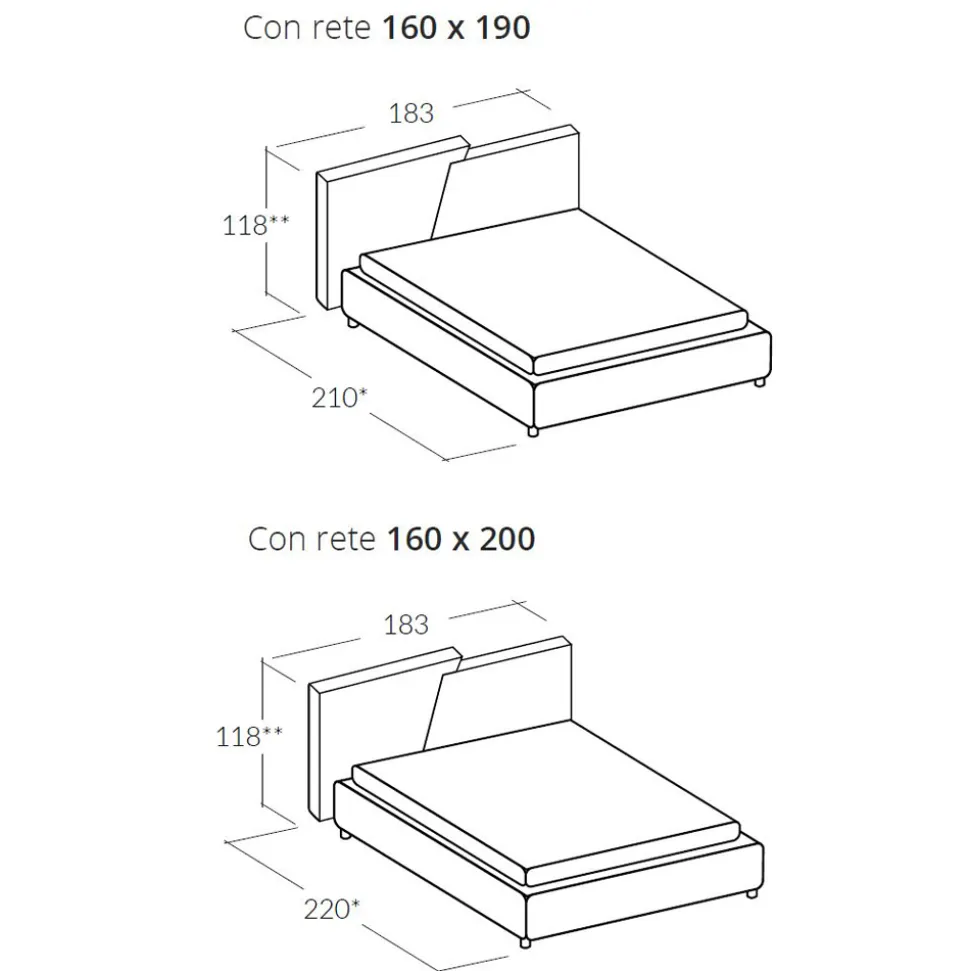 Letto Matrimoniale Moderno Imbottito Design Trapuntato o Liscio - Aftamo