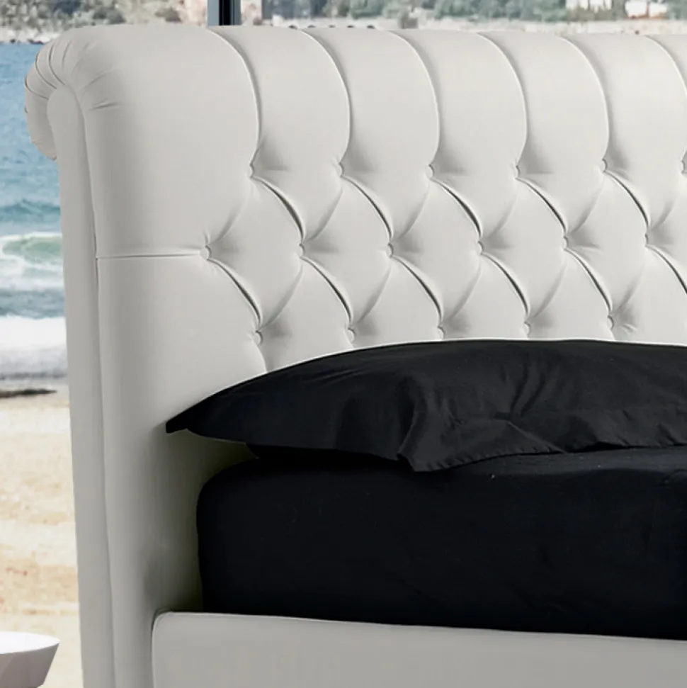 Letto Matrimoniale Moderno in Ecopelle con Contentiore - Ozzano