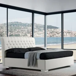Letto Matrimoniale Moderno in Ecopelle con Contentiore - Ozzano