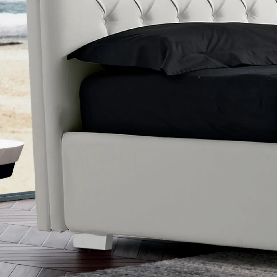 Letto Matrimoniale Moderno in Ecopelle con Contentiore - Ozzano