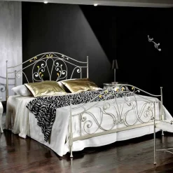 Letto matrimoniale neoclassico forgiato a mano in ferro pieno Jessica