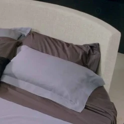 Letto Matrimoniale Rotondo di Design Rivestito in Tessuto, Made in Italy - Rello