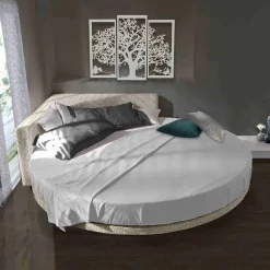 Letto Matrimoniale Rotondo Moderno con Testiera Angolare Made in Italy - Tima