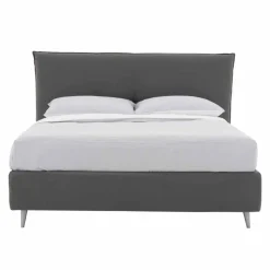 Letto Matrimoniale Tessuto Sfoderabile, Piedini in Legno Made in Italy - Tampa