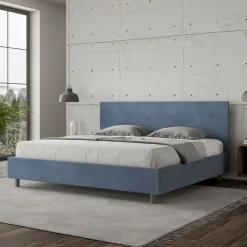 Letto Matrimoniale 200x200 cm con Testata in Microfibra Made in Italy - Pallone