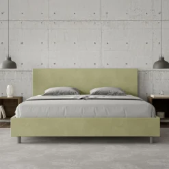 Letto Matrimoniale 200x200 cm con Testata in Microfibra Made in Italy - Pallone