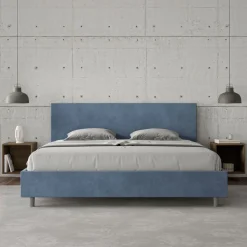Letto Matrimoniale 200x200 cm con Testata in Microfibra Made in Italy - Pallone
