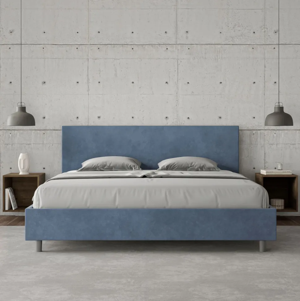 Letto Matrimoniale 200x200 cm con Testata in Microfibra Made in Italy - Pallone