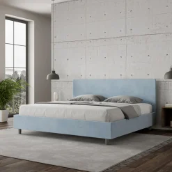 Letto Matrimoniale 200x200 cm con Testata in Microfibra Made in Italy - Pallone