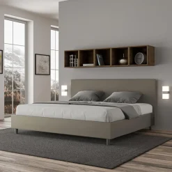Letto Matrimoniale 200x200 cm con Testata in Similpelle Made in Italy - Pallone