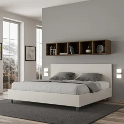 Letto Matrimoniale 200x200 cm con Testata in Similpelle Made in Italy - Pallone