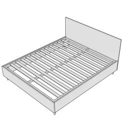 Letto Matrimoniale 200x200 cm con Testata in Similpelle Made in Italy - Pallone