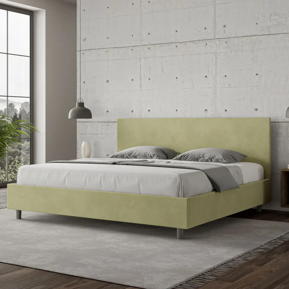 Letto Matrimoniale 190x200 cm con Testata in Microfibra Made in Italy - Pallone