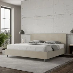 Letto Matrimoniale 190x200 cm con Testata in Microfibra Made in Italy - Pallone