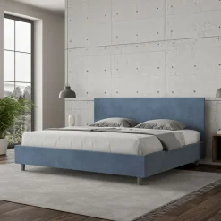 Letto Matrimoniale 190x200 cm con Testata in Microfibra Made in Italy - Pallone