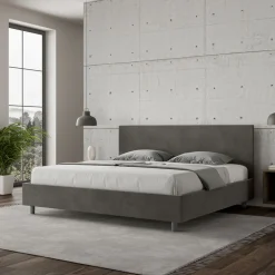 Letto Matrimoniale 180x200 cm con Testata in Microfibra Made in Italy - Pallone