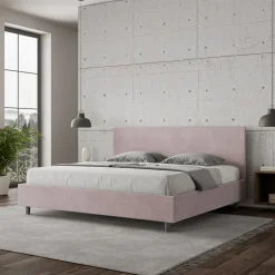 Letto Matrimoniale 180x200 cm con Testata in Microfibra Made in Italy - Pallone
