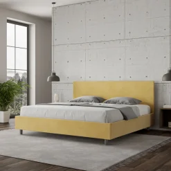 Letto Matrimoniale 180x200 cm con Testata in Microfibra Made in Italy - Pallone