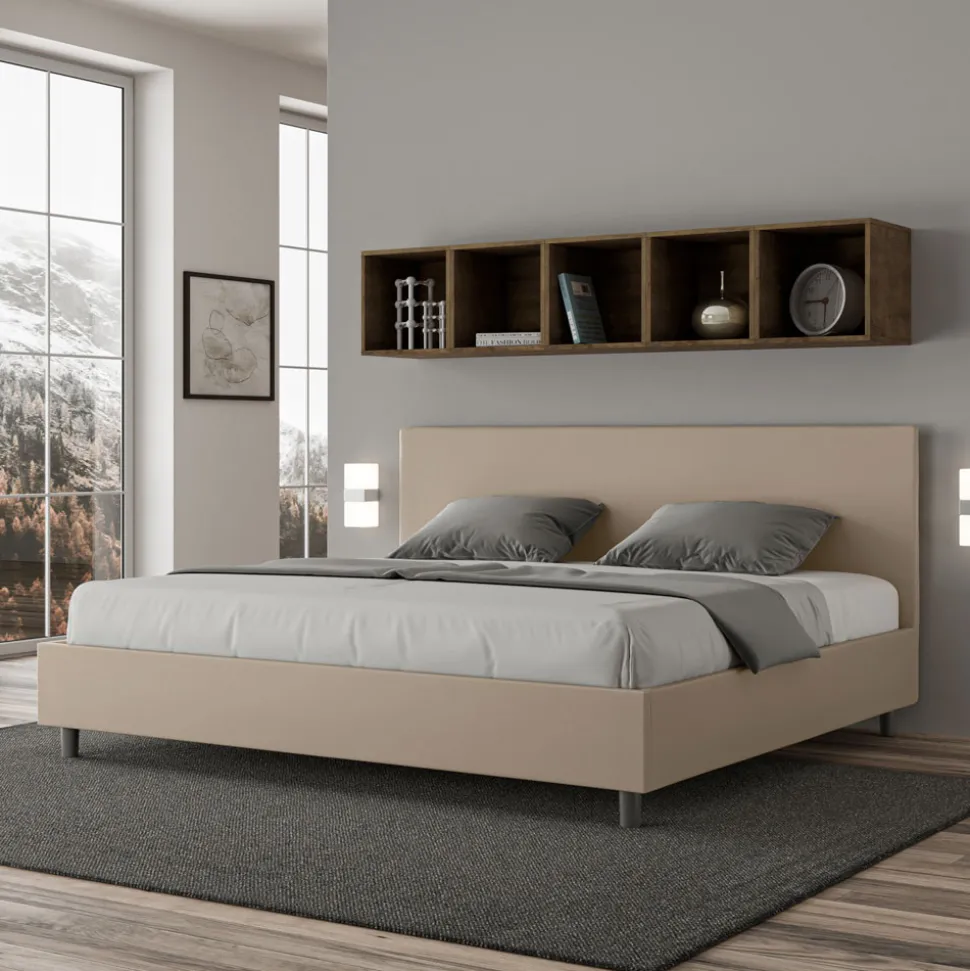 Letto Matrimoniale 180x200 cm con Testata in Similpelle Made in Italy - Pallone