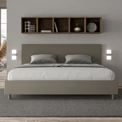 Letto Matrimoniale 180x200 cm con Testata in Similpelle Made in Italy - Pallone
