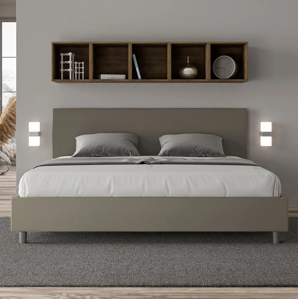 Letto Matrimoniale 180x200 cm con Testata in Similpelle Made in Italy - Pallone