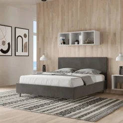 Letto Matrimoniale 160x200 cm con Testata in Microfibra Made in Italy - Pallone